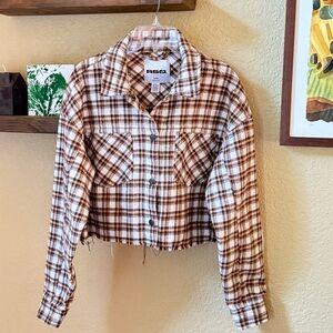 Tilly’s RSQ snap up Cropped Flannel Shirt